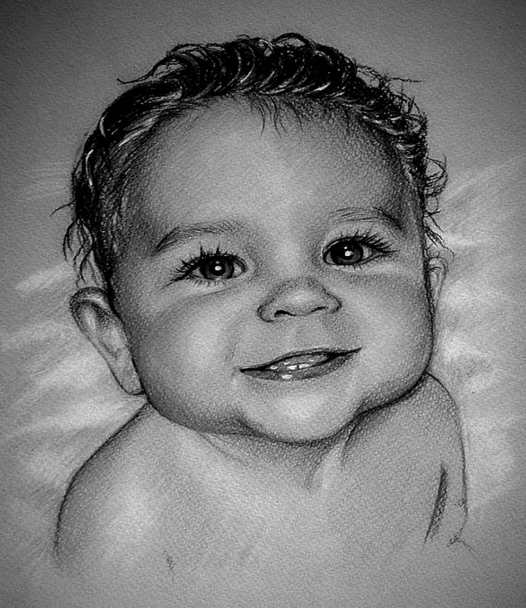 Handmade Baby Pencil Sketch From Photo | Only at Just In ...